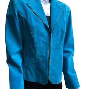 Bernardo turquoise suede jacket S